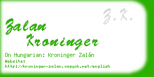 zalan kroninger business card